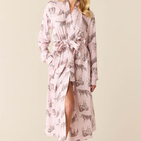 Della Cloud Jersey Banded Midi Robe in Tiger Lily