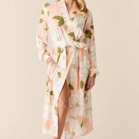 Della Cloud Jersey Banded Midi Robe in Magnolia