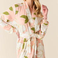 Della Cloud Jersey Banded Midi Robe in Magnolia
