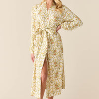 Della Cloud Jersey Banded Midi Robe in Fleur
