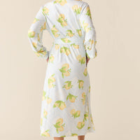 Della Cloud Jersey Banded Midi Robe in Lemon Spritz