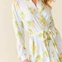 Della Cloud Jersey Banded Midi Robe in Lemon Spritz