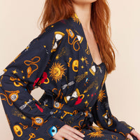 Kaia Cloud Jersey Kimono Robe in Mystic