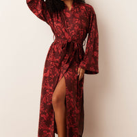 Kaia Cloud Jersey Kimono Robe in Botanical