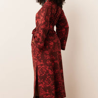 Kaia Cloud Jersey Kimono Robe in Botanical