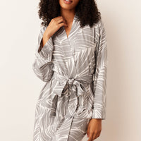Meadow Cloud Jersey Classic Short Robe in Whisper