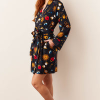 Meadow Cloud Jersey Classic Short Robe in Mystic