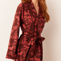 Meadow Cloud Jersey Classic Short Robe in Botanical