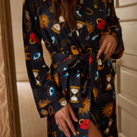 Meadow Cloud Jersey Classic Short Robe in Mystic