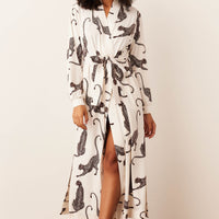 Skyler Cloud Jersey Banded Long Robe in Vinyasa