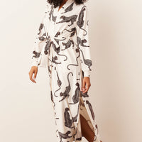 Skyler Cloud Jersey Banded Long Robe in Vinyasa
