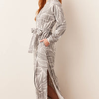 Skyler Cloud Jersey Banded Long Robe in Whisper
