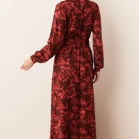 Skyler Cloud Jersey Banded Long Robe in Botanical