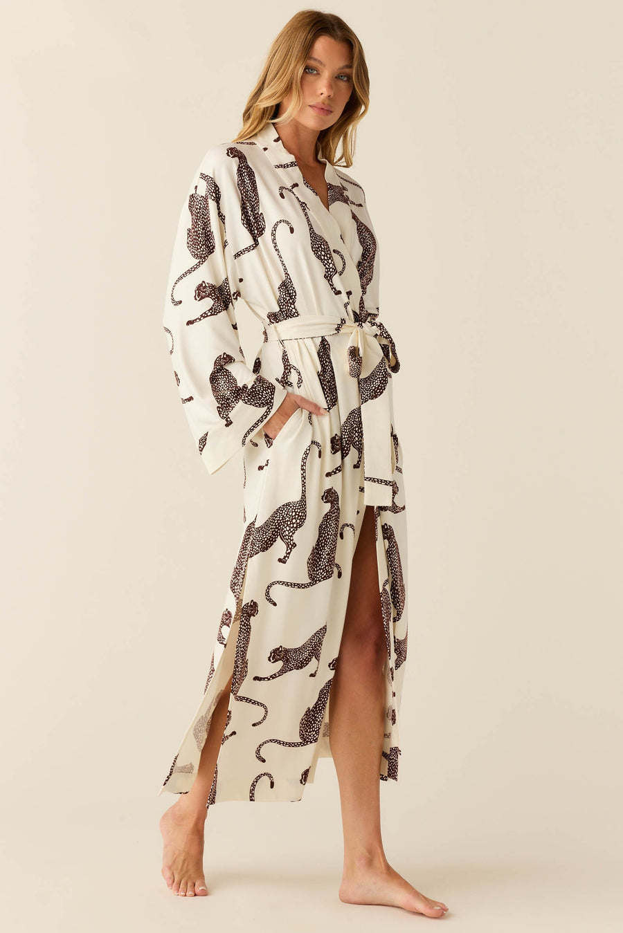 Kaia Cloud Jersey Kimono Robe in Vinyasa
