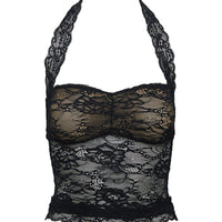 Fantasize Lace Halter Top Black