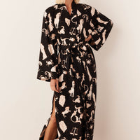 Kaia Cloud Jersey Kimono Robe in Zodiac