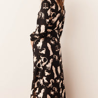 Skyler Cloud Jersey Banded Long Robe in Zodiac