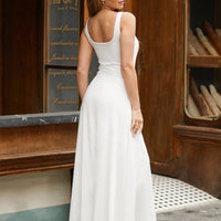 Shapewear Sleeveless Square Neck Houglass A-Line Maxi Dress