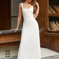 Shapewear Sleeveless Square Neck Houglass A-Line Maxi Dress