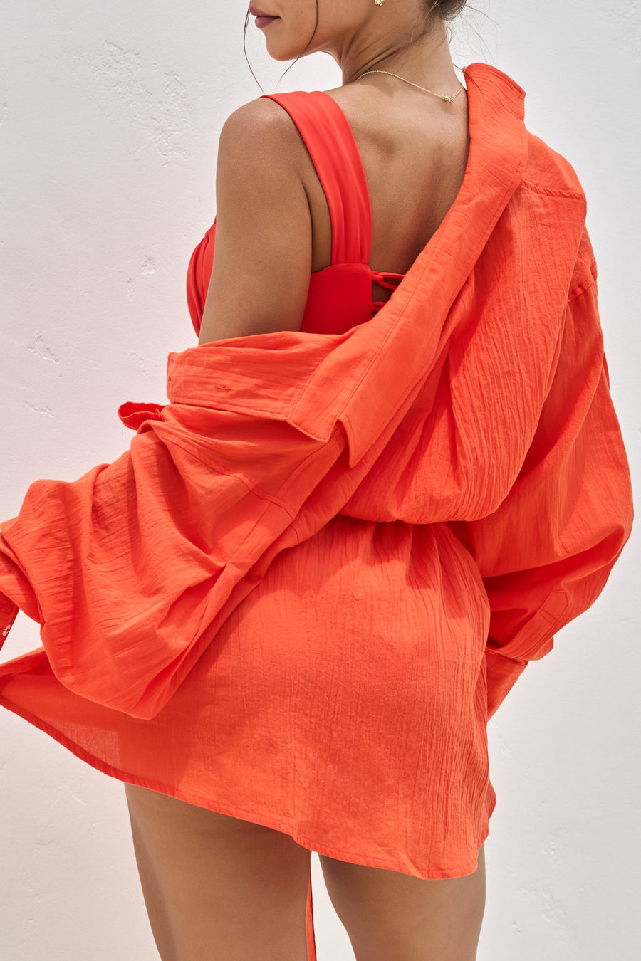 I Need a Vacation Shirt Dress - Poppy