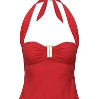 Isabetta Halter Top Red