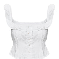 Isadoria Frill Top White