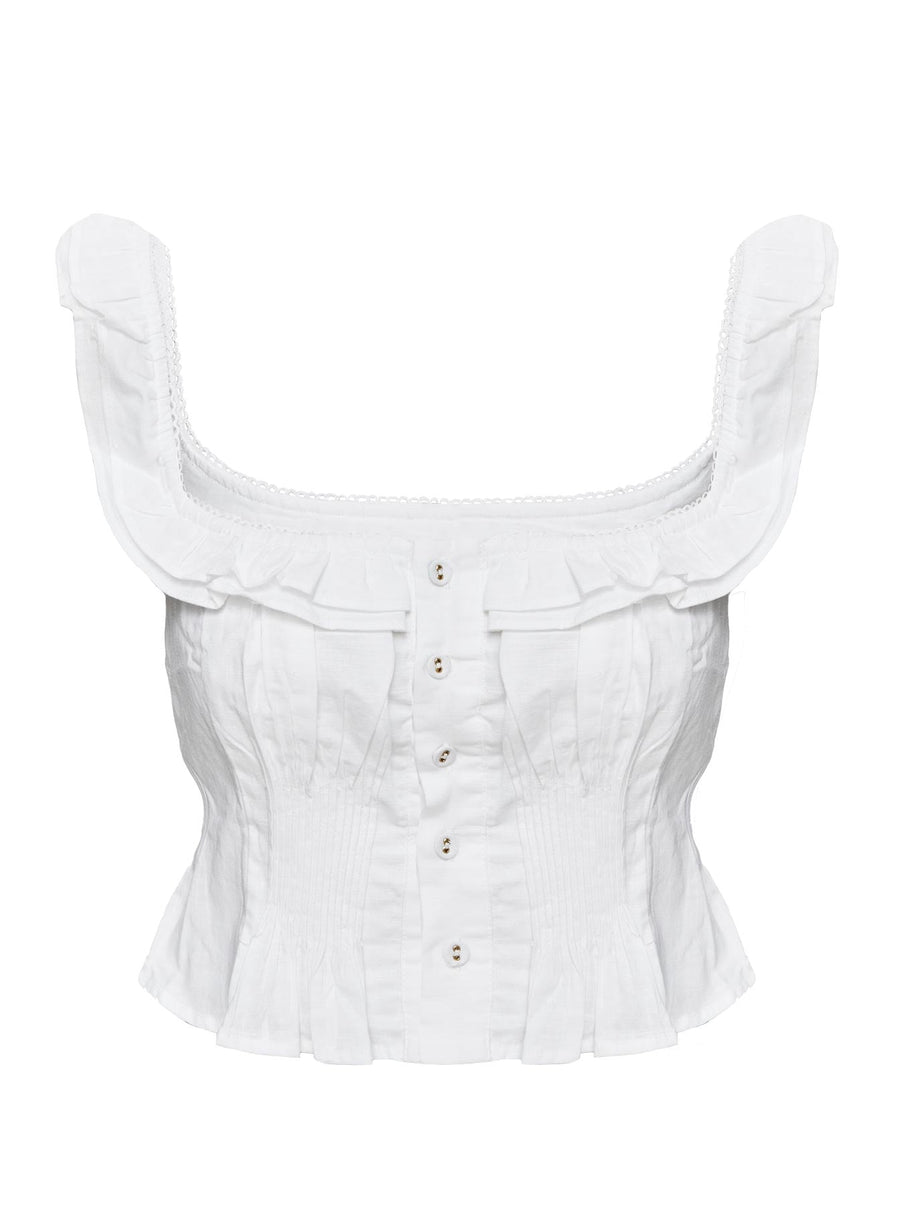 Isadoria Frill Top White