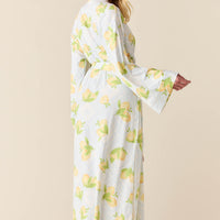 Kaia Cloud Jersey Kimono Robe in Lemon Spritz