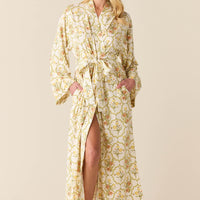 Kaia Cloud Jersey Kimono Robe in Fleur