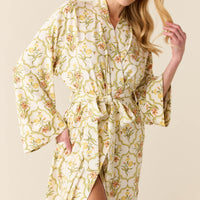Kaia Cloud Jersey Kimono Robe in Fleur