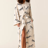 Kaia Cloud Jersey Kimono Robe in Animalia