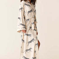 Kaia Cloud Jersey Kimono Robe in Animalia