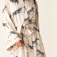 Kaia Cloud Jersey Kimono Robe in Animalia