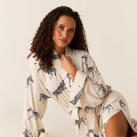 Kaia Cloud Jersey Kimono Robe in Animalia