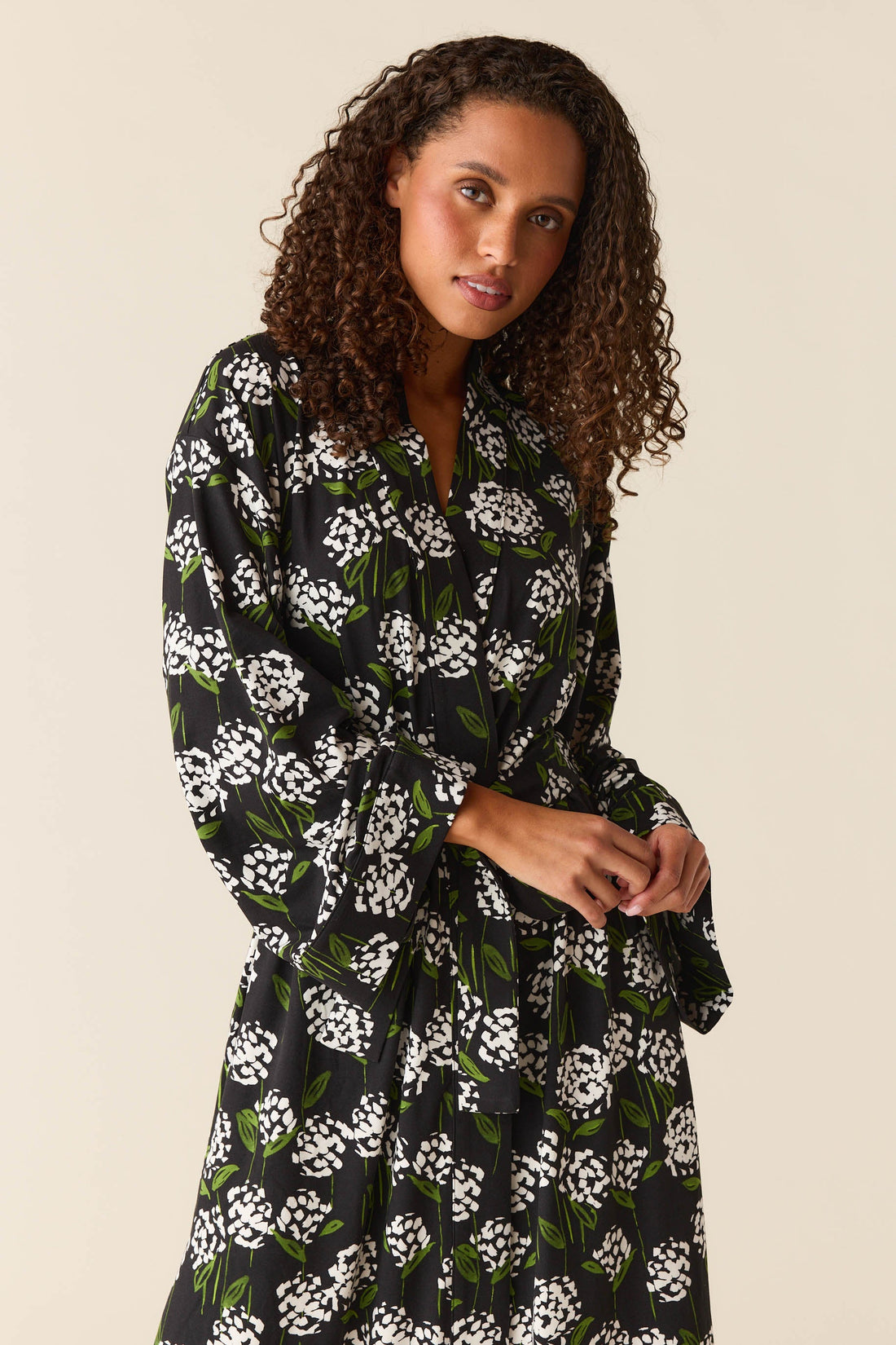 Kaia Cloud Jersey Kimono Robe in Blossom