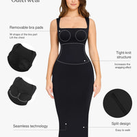 Shapewear Sleeveless Square Neck Slimming Seamless Dress