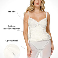 Shapewear All-Lace Hourglass Corset Side Slit Midi Dress
