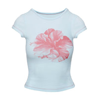 Owenz Hibiscus Baby Tee Blue
