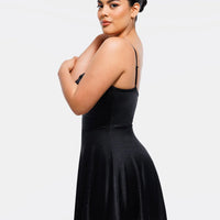 Shapewear Strappy Cowl Neck Tummy Control Flare Dress