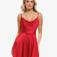 Shapewear Strappy Cowl Neck Tummy Control Flare Dress