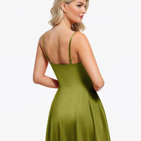 Shapewear Strappy Cowl Neck Tummy Control Flare Dress