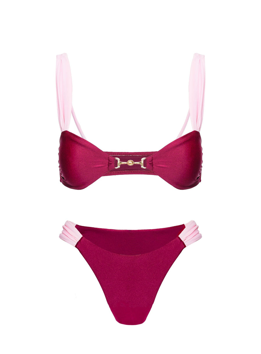 Siamese Bikini Top Red / Pink