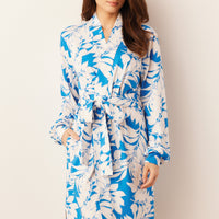 Quinn Cloud Jersey Banded Short Robe in Serene