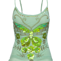 Start Of Summer Sequin Top Green