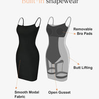 Shapewear Solid Modal Butt Lift Mini Slip Dress