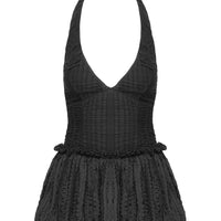 Mixie Halter Playsuit Black
