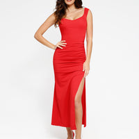 Shapewear Off-the-Shoulder Side Slit Slimming Maxi Dress