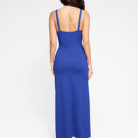 Shapewear Ruched Side Slit Slimming Maxi Slip Dress
