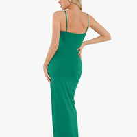 Shapewear Ruched Bias Twist Tummy Control Maxi Dress
