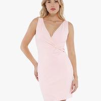 Shapewear Deep V-Neck Bias Twist Sculpting Mini Dress